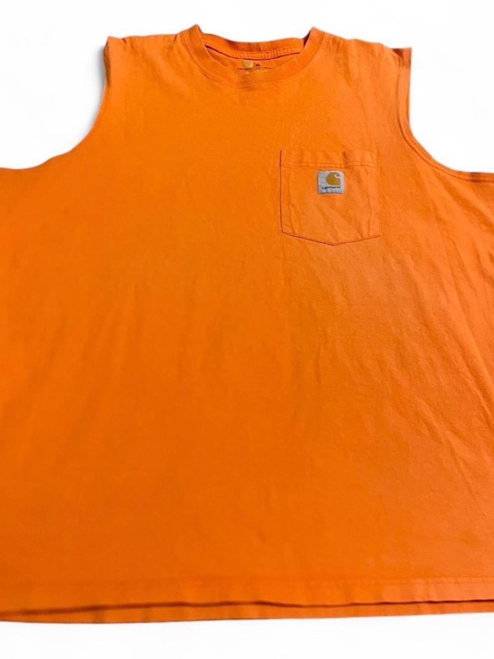 Carhartt Workwear Pocket Sleeveless Cotton T-Shirt Men's XL Orange Relaxed Fit